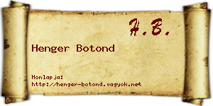 Henger Botond névjegykártya